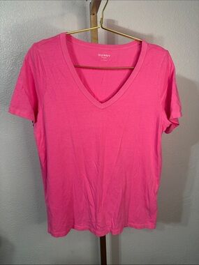 Old Navy Hot Pink V-Neck Short Sleeve Tee- small
